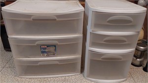 2- 3 drawer storage containers