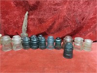 Old glass electric insulator lot.