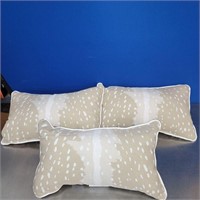 (3) Outdoor Animal Print Lumbar Pillows