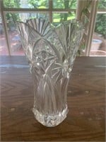 Heavy crystal vase approximately 12" tall -