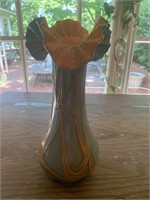 E. Zareh art glass blown glass vase approximately