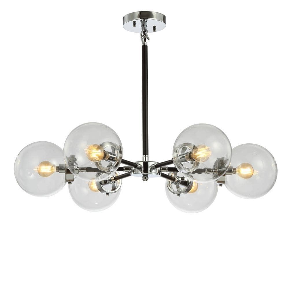 $314  Caleb 6-Light 28 Brass Cluster Chandelier, C