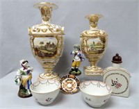 Various damaged ceramics including 2 Derby,