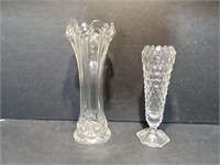 2 Clear Vases