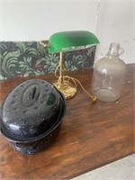 Desk light, glass jug, small roaster