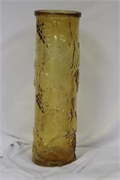 An Amber Glass Cylinder Vase