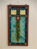 Large framed stained glass piece