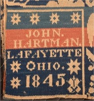 John Hartman LaFayette Ohio 1845 Coverlet.