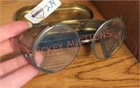Antique safety glasses with side shields and tin