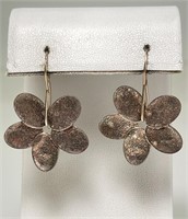 Large Vintage Signed Dangle Earrings 7 Grams