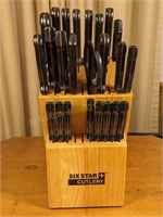 SIX STAR CUTLERY 24pc Knife Set in Block