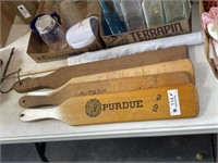 4 Purdue Wood Paddles and Flag