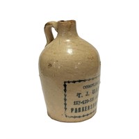 TJ GARRITY PARKERSBURG WV MINI STONEWARE JUG