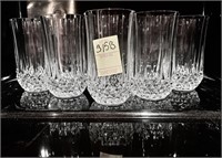 (5) Cristal d'Arques Longchamp Glasses-24% Lead