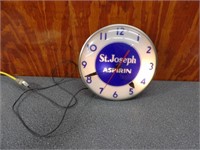St. Joseph Aspirin Clock Light up 15in. Works