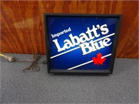 Labatts BLue Light up Beer Sign 15.75x13.75x3.5D