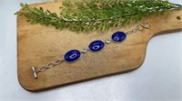 .925 Sterling Silver And Oval Blue Lapis Gemstone