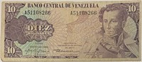 Venezuela 1980 10 Bolivares Banknote