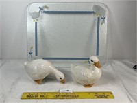 Vintage Corelle Country Geese Cutting Board Lot