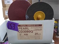 25-pc Pearl Abrasive 3" A80 Grit ALO Cloth Discs