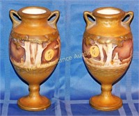Art Pottery Cameo Scenic Vases