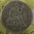 Lot 7- 1886 Seated Liberty Dime 90% Silver