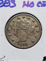 AU No Cents 1883 V-Nickel