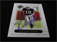 Randy Moss signed football card COA
