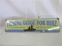 Metal Fishing Guide for Hire Sign