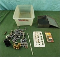 Plastic container with metal drill bits box,