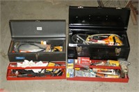 (2) Metal Tool Boxes & Hand Tools