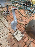 Cement crane/metal cardinal