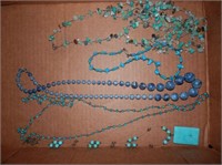 Jewelry-Group of 4-turquoise & blue beaded