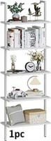 aboxoo Ladder Shelf White Wooden Open Bookshelf 5-