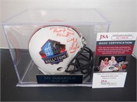 ED DEBARTLO SIGNED AUTO HOF MINI HELMET JSA COA