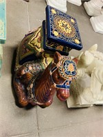 Hollywood Regency Moorish Majolica Camel