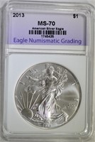 2013 AMERICAN SILVER EAGLE ENG PERFECT GEM BU