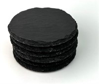 Sleek and Stylish Slate Coaster Set - 4-Piece