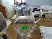 Vintage Signed Block Crystal Pitcher