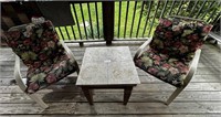 Two Patio Chairs, Table