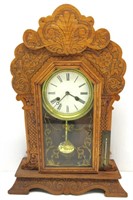 Antique Mantel Clock W/Key 22"Tx15"W