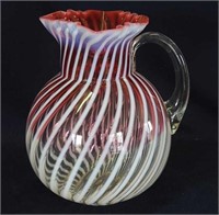 N's Swirl water pitcher - cranberry opal