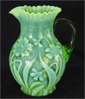 Daffodils water pitcher - green opal