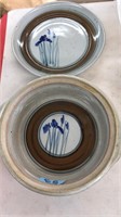 SIGNED POTTERY BOWL & PLATTER