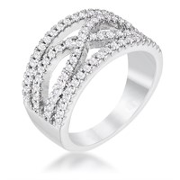 Round .40ct White Sapphire Infinity Wide Ring