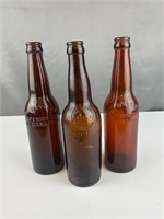 Cincinnati embossed amber beer bottles