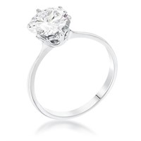 Round Cut 2.00ct White Sapphire Solitaire Ring