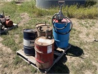30 Gal Barrel w/ Old Gas, 4-20 Gal Barrels