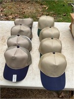 8- Tan and Blue or Green Ball Caps- new