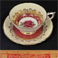 LOVELY PARAGON FLORAL INTERIOR CUP & SAUCER